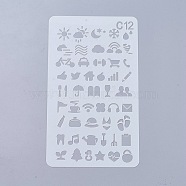 Plastic Reusable Drawing Painting Stencils Templates, for Painting on Fabric Canvas Tiles Floor Furniture Wood, Linen, 18x10.4x0.05cm(DIY-WH0047-12)