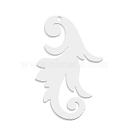 201 Stainless Steel Pendants, Laser Cut, Flower, Stainless Steel Color, 37x23x1mm, Hole: 1.5mm(STAS-S105-LA780-1)