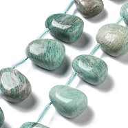 Natural Amazonite Beads Strands, Teardrop, Top Drilled, 22.5~26x14.5~19x12~14.5mm, Hole: 0.9mm, about 8~9pcs/strand, 7.48''~8.66''(19~22cm)(G-P528-E04-01)