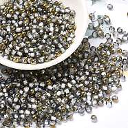 Glass Seed Beads, Half Plated, Inside Colours, Round Hole, Round, Mint Cream, 4x3mm, Hole: 1.4mm, 5000pcs/pound(SEED-H002-B-D218)