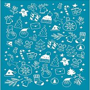 Silk Screen Printing Stencil, for Painting on Wood, DIY Decoration T-Shirt Fabric, Christmas Themed Pattern, 12.7x10cm(DIY-WH0341-017)