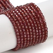 Natural Garnet Beads Strands, Grade AA, Faceted Table Cut Cube, 2x2x2mm, Hole: 0.5mm, about 199pcs/strand, 15.71''(39.9cm)(G-B088-E11-02)