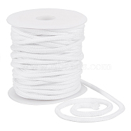 25M Polycotton Soft Drawstring Rope Replacement, Drawstring Cord, for Coats, Pants, Shorts, with 1Pc Plastic Spool, White, 6mm, about 27.34 Yards(25m)/Roll(OCOR-BC0005-17B)