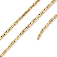 304 Stainless Steel Rectangle Link Chains, Welded, with Card Paper, Golden, 1.2x0.6x0.6mm, about 10m/card(CHS-G029-01G)