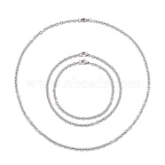 6Pcs 3 Style 304 Stainless Steel Cable Chain Jewelry Making Sets, for DIY Necklaces Bracelets & Anklets, Stainless Steel Color, 17.71"(45cm), 9-7/8 inch(25cm), 7-7/8 inch(20cm), 2pcs/style, 6pcs/set(MAK-LS0001-01P)