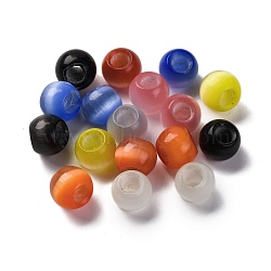 Cat Eye Beads, Large Hole Beads, Round, Mixed Color, 8.5x10x10mm, Hole: 4mm(CE-Z002-02)