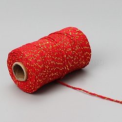 100M Round Cotton Cord, Gift Wrapping Decorative Cord, Red, 2mm, about 109.36 Yards(100m)/Roll(PW-WG42861-05)