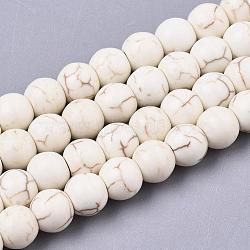 Synthetic Magnesite Beads Strands, Round, 6mm, Hole:1mm, about 60pcs/strand(X-TURQ-S192-6mm-1)