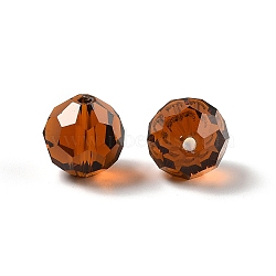 K9 Glass Imitation Austrian Crystal Beads, Faceted, Round, Saddle Brown, 10mm, Hole: 1mm(GLAA-H024-17C-27)