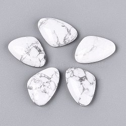 Synthetic Howlite Cabochons, Triangle, Flat Back, 28x19x7.5mm(G-Q601-33)