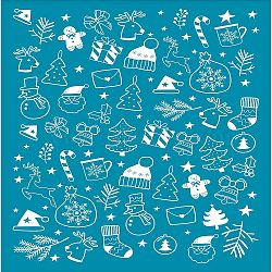 Silk Screen Printing Stencil, for Painting on Wood, DIY Decoration T-Shirt Fabric, Christmas Themed Pattern, 12.7x10cm(DIY-WH0341-017)