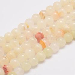 Natural Jade Bead Strands, Round, 6mm, Hole: 1mm, about 63pcs/strand, 15.5 inch(G-K153-B16-6mm)