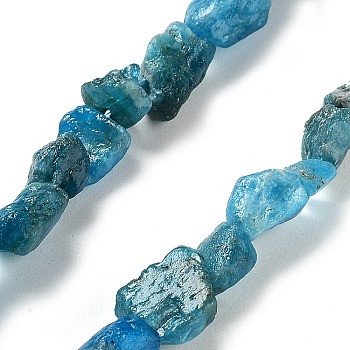 Raw Rough Natural Apatite Beads Strands, Nuggets, 6.5~9x5~6x3~5mm, Hole: 0.8mm, about 26~30pcs/strand, 7.48''~8.46''(19~21.5cm)