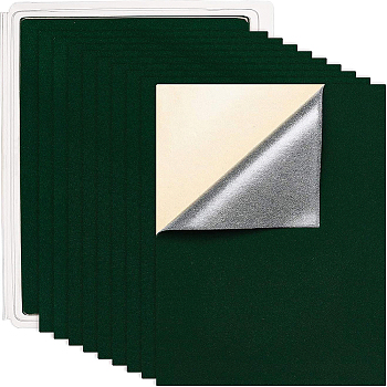 Jewelry Flocking Cloth, Polyester, Self-adhesive Fabric, Rectangle, Dark Green, 29.5x20x0.07cm