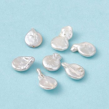 Baroque Natural Keshi Pearl Beads, Gourd, Seashell Color, 17~26x12~14x3~5mm, Hole: 0.6mm