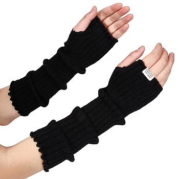 Cloth Womens Knitting Long Sleeve, Wrist Cuffs, Black, 390x80x7mm