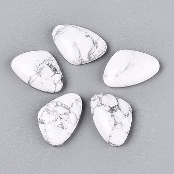 Synthetic Howlite Cabochons, Triangle, Flat Back, 28x19x7.5mm