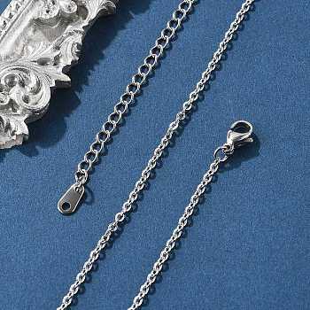 Tarnish Resistant 304 Stainless Steel Necklaces, Cable Chain Necklaces, Stainless Steel Color, 16.26 inch(41.3cm)