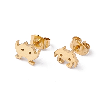 304 Stainless Steel Hands Up and Down Asymmetrical Earrings, Stud Earrings for Women, Golden, 5.5~6x8mm, Pin: 0.8mm