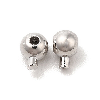 Brass Crimp Beads, Round, Platinum, 5x3.5x3mm, Hole: 1mm