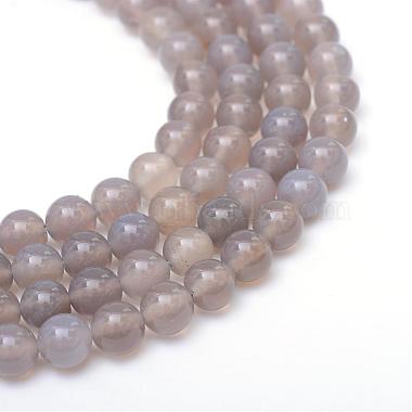 8mm Round Grey Agate Beads