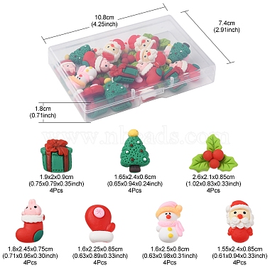 28Pcs 7 Styles Christmas Theme Opaque Resin Cabochons(CRES-FS0001-08)-5