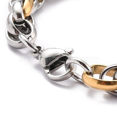 304 Stainless Steel Rope Chain Bracelet for Men Women(X-BJEW-Z011-19GP)-3