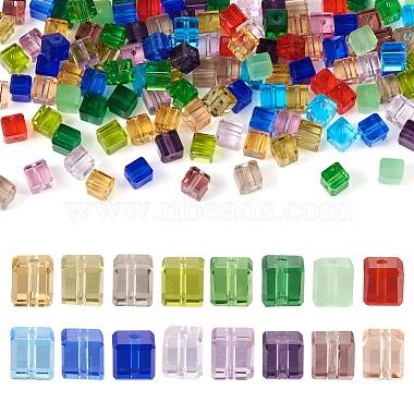 Mixed Color Square Glass Beads
