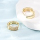 Brass Micro Pave Cubic Zirconia Hoop Earrings(KK-CBA90BB-07G)-3