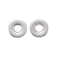 304 Stainless Steel Spacer Beads, Flat Round, Stainless Steel Color, 8.5x1.4~1.6mm, Hole: 3mm(STAS-F040-13-P)