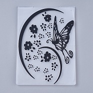 Transparent Clear Plastic Stamp/Seal, For DIY Scrapbooking/Photo Album Decorative, Stamp Sheets, Butterfly, Black, 14.6x10.5x0.3cm(X-DIY-WH0110-04I)
