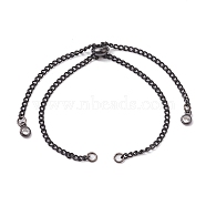 Adjustable 304 Stainless Steel Curb Chains Bracelet Making, Slider Bracelets, for DIY Jewelry Craft Supplies, Black, 10-1/4 inch(26cm), Inner Diameter: 1/8 inch(0.3cm)(AJEW-JB01213-03)