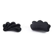 Opaque Resin Cabochons, Flower, Black, 9x5x2.5mm(CRES-N030-030A-01)