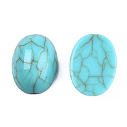 Acrylic Cabochons, Imitation Gemstone Style, Oval, Medium Turquoise, 18x13x6mm(SACR-N016-02D-01)