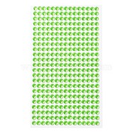 Self Adhesive Acrylic Rhinestone Stickers, Round Pattern, for DIY Scrapbooking and Craft Decoration, Light Green, 200x95mm(STIC-PW0012-01C)