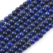 Natural Lapis Lazuli Beads Strands, Dyed, Round, 3mm, Hole: 0.6mm, about 129pcs/strand, 15.4 inch(39.2cm)(G-F662-03-3mm)