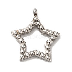 Non-Tarnish 304 Stainless Steel Pendants, Hollow Star Charm, Stainless Steel Color, 24x22x2.5mm, Hole: 2mm(STAS-M311-10P)