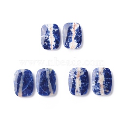 Natural Sodalite Cabochons, Recangle with Pattern, 25x18x4mm, about 2pcs/pair(G-D478-02B-01)
