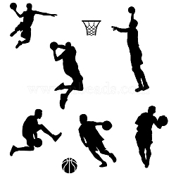 PVC Wall Stickers, for Wall Decoration, Basketball, 388x890mm(DIY-WH0228-417)