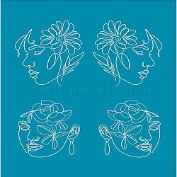 Silk Screen Printing Stencil, for Painting on Wood, DIY Decoration T-Shirt Fabric, Face Pattern, 100x127mm(DIY-WH0341-066)