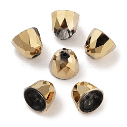 Electroplate Glass Beads, Full Plated, Bell, Faceted, Gold, 10.5x9mm, Hole: 1.2mm, 100pcs/set(EGLA-H105-01A-FP01)