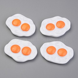 Opaque Resin Cabochons, Imitation Food, Fried Egg, White, 62x45x10mm(CRES-B002-11)