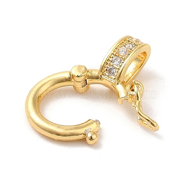 Brass Micro Pave Clear Cubic Zirconia Twister Clasps(KK-Q772-14G)-3