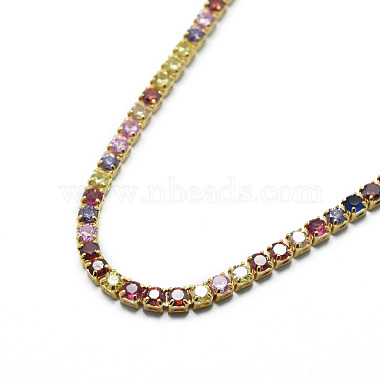 Brass Tennis Necklaces(NJEW-I104-14G)-3