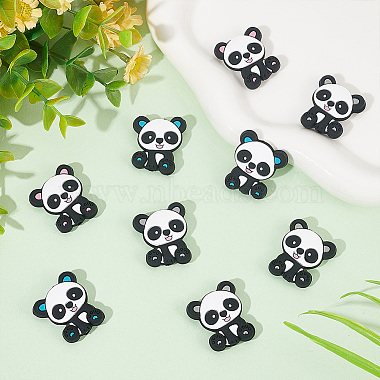 18Pcs 3 Colors Panda Silicone Beads(SIL-OC0001-08)-4
