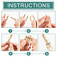 Elite 3Pcs 3 Styles U-Shaped Brass Key Hook Shanckle Clasps(KK-PH0004-98)-7