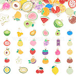 1 Bag Alloy Enamel Pendants, Fruit Charms, Golden, Mixed Color, 13~18x7~17x1mm, Hole: 1.4~1.6mm, 30pcs/bag(FIND-TA0010-97)