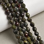 Natural Dragon Blood Beads Strands, Faceted, Rice, 6~6.5x5~6mm, Hole: 1.2mm, about 58~62pcs/strand, 14.57''~14.76''(37~37.5cm)(G-K376-F02-01)