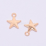 Tibetan Style Zinc Alloy Pendants, Star, Light Gold, 15x12x1.5mm, Hole: 2mm(PALLOY-WH0001-08KCG)