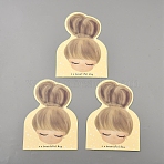 Hair Tie Display Cards, Cute Girl, Camel, 14x10.5x0.04cm(CDIS-TAC0003-07B)